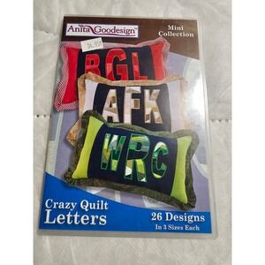 Anita Goodesign Crazy Quilt Letters Embroidery Designs Mini Collection CD